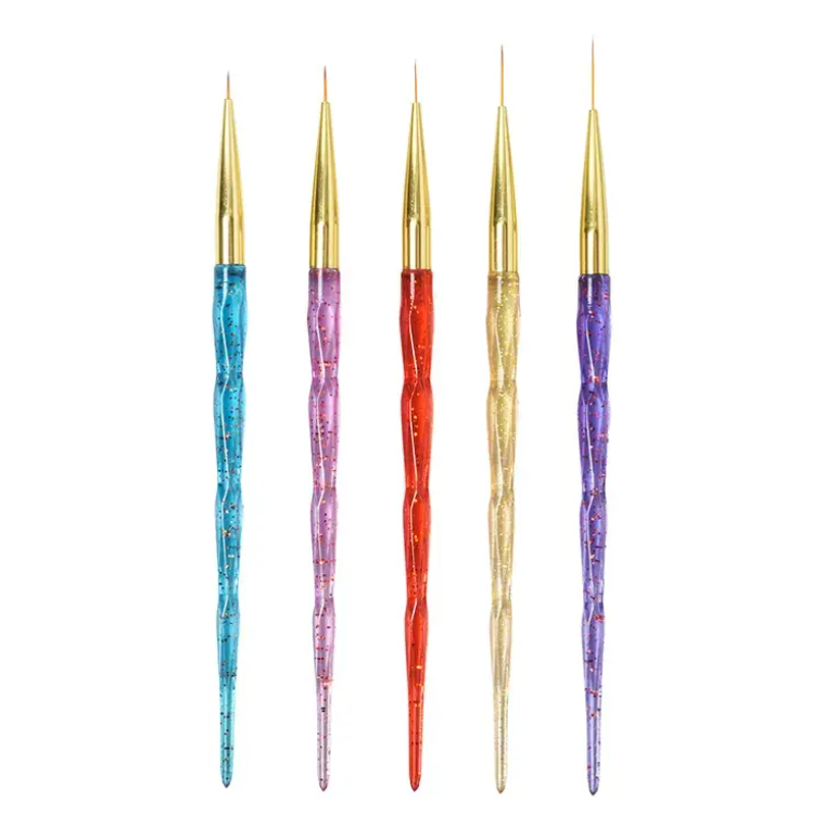 5pc Liner Brush Set (Glitter Handle)