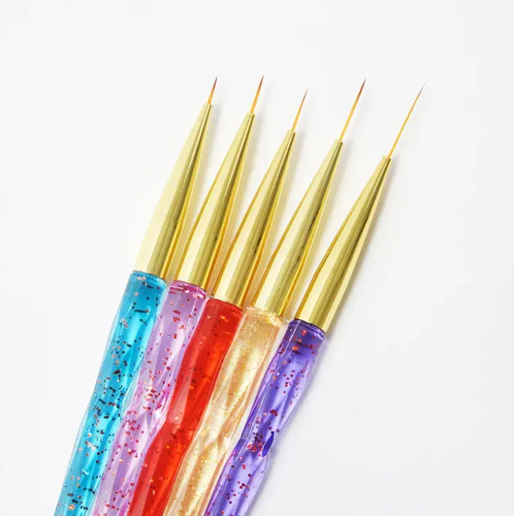 5pc Liner Brush Set (Glitter Handle)