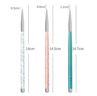 3pc Liner Brush Set