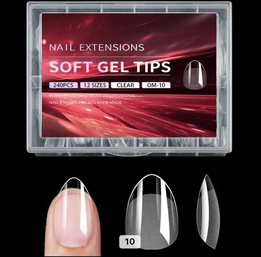 Soft Gel Tips - Short Almond (240 Tips)