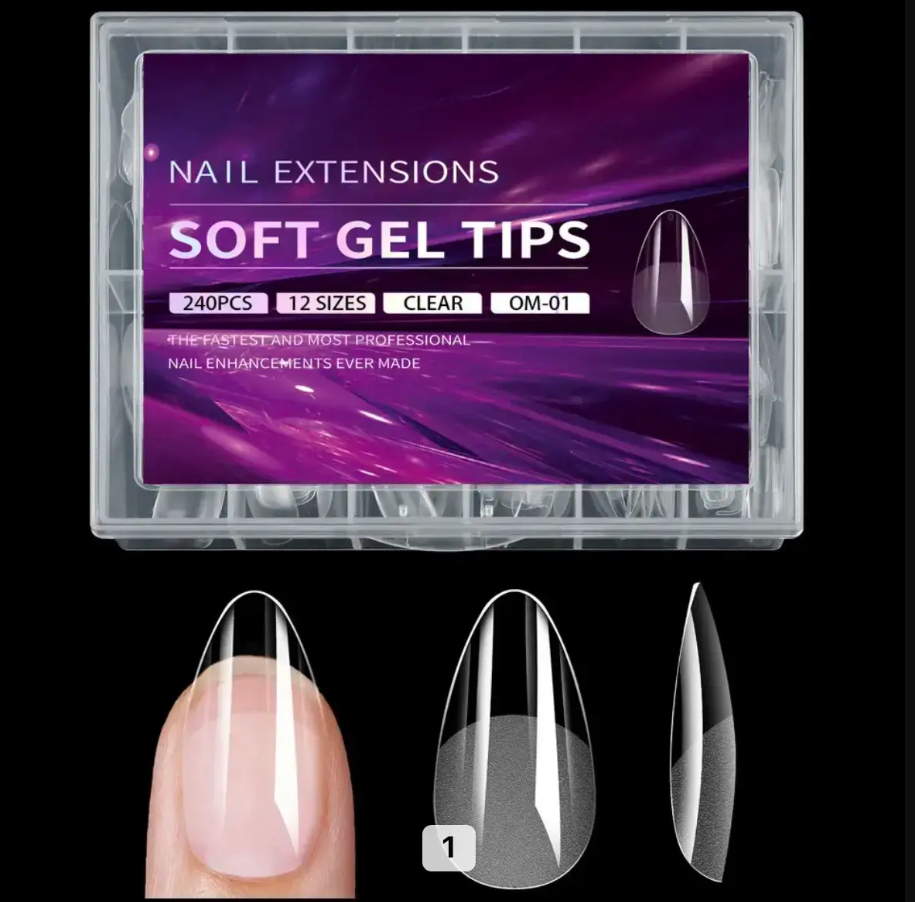 Soft Gel Tips - Medium Almond (240 Tips)