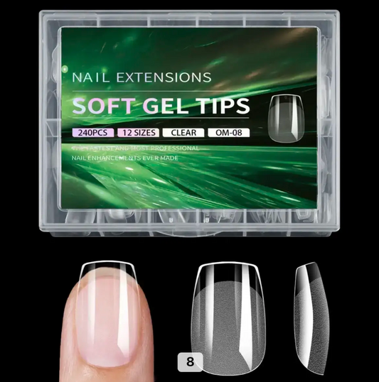 Soft Gel Tips - Short Coffin (240 Tips)