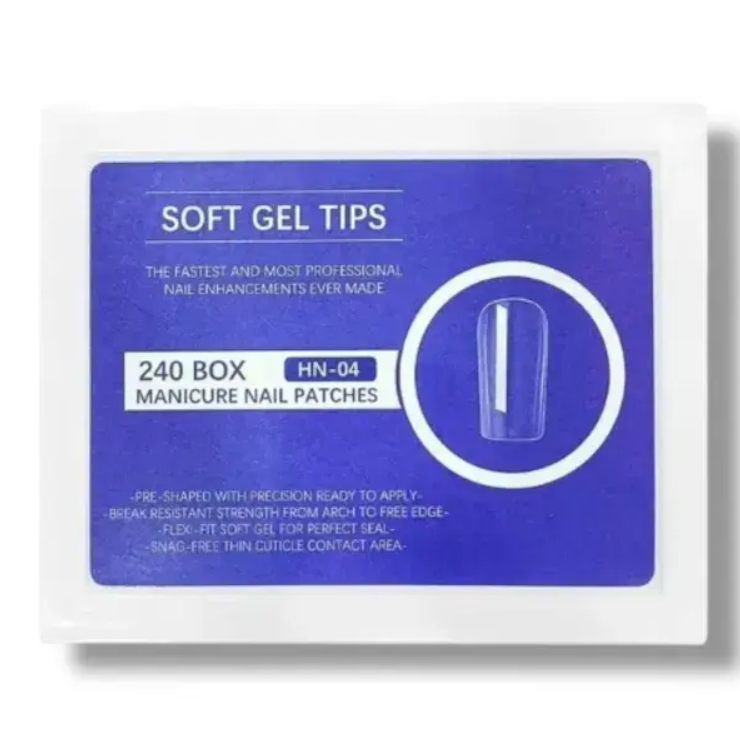 Soft Gel Tips - Medium Square (240 Tips)
