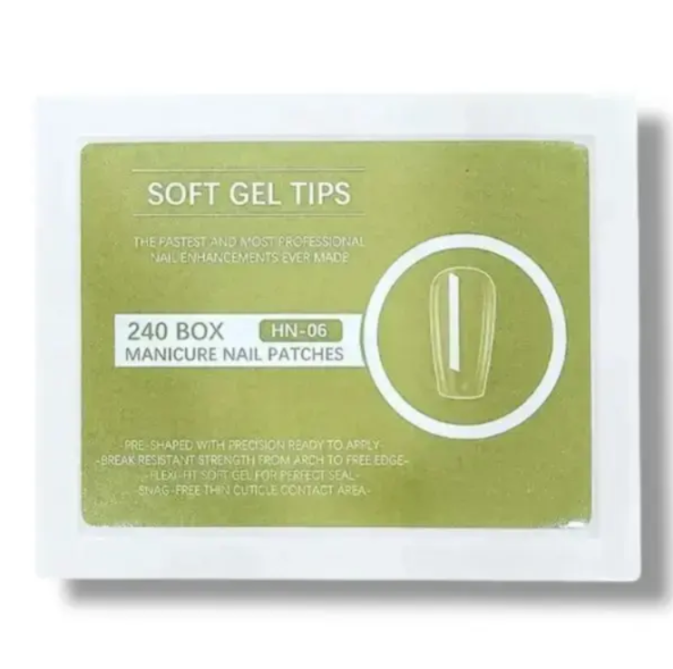 Soft Gel Tips - Medium Coffin (240 Tips)
