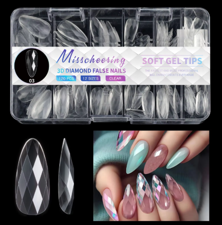Diamond Tips - Almond (120 Tips)