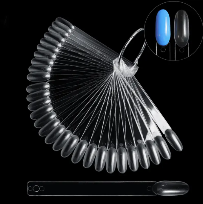 Nail Display with Ring (50 Transparent Oval Sticks)