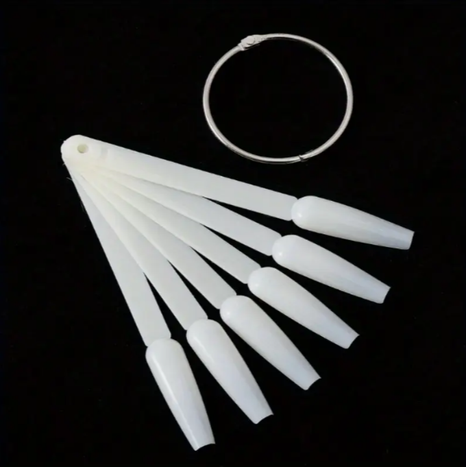 Nail Display with Ring (50 Natural Coffin Sticks)