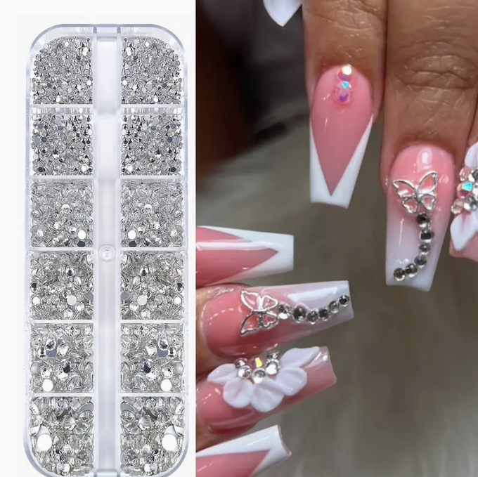 Silver Rhinestone Box