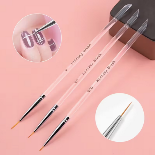 Kolinsky Nail Art Liner Brush 3pc Set