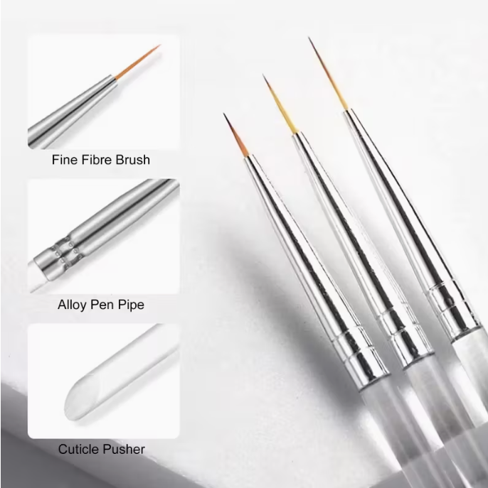 Kolinsky Nail Art Liner Brush 3pc Set