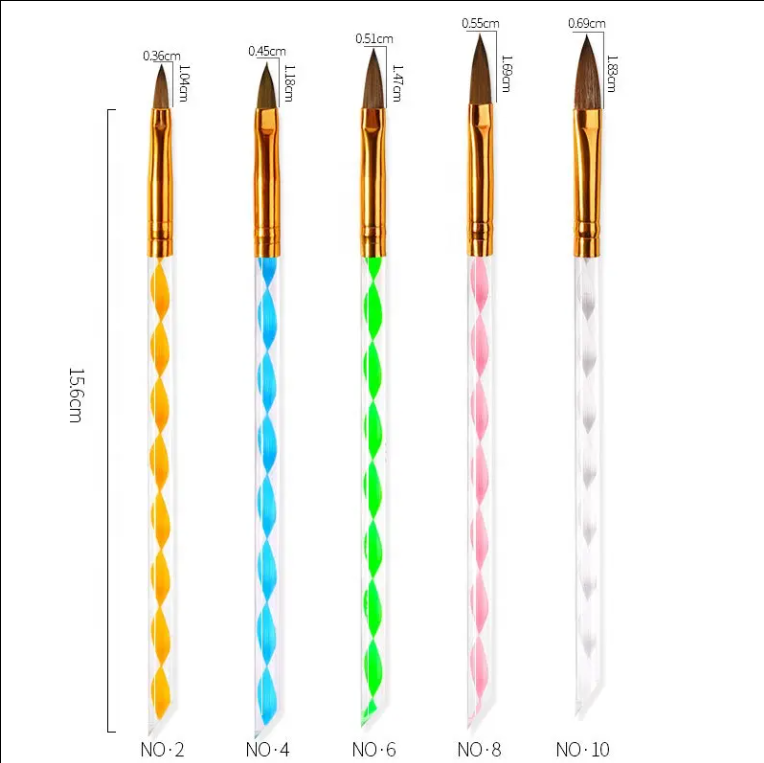 5pc Swirl Acrylic Brush Set