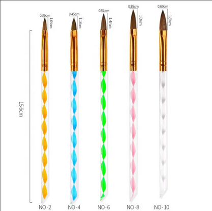 5pc Swirl Acrylic Brush Set