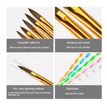 5pc Swirl Acrylic Brush Set