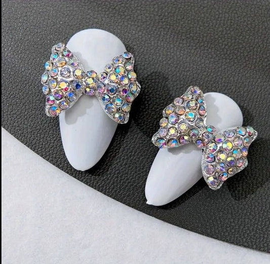 Rhinestone Bow Charm Pair