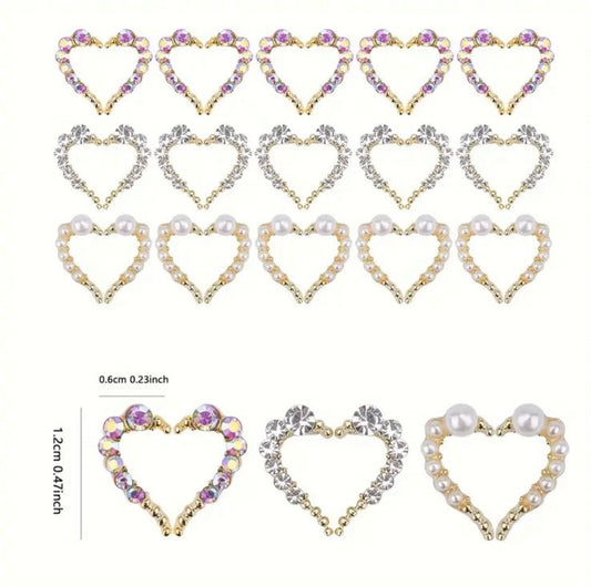Heart Nail Charm Pair