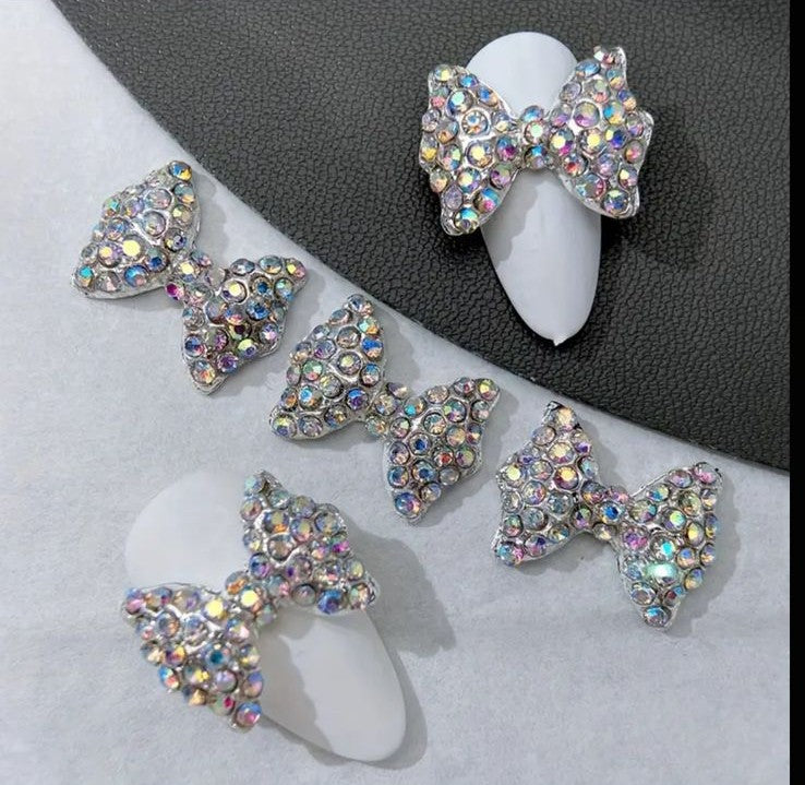 Rhinestone Bow Charm Pair