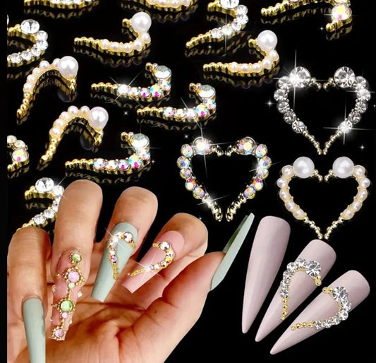 Heart Nail Charm Pair