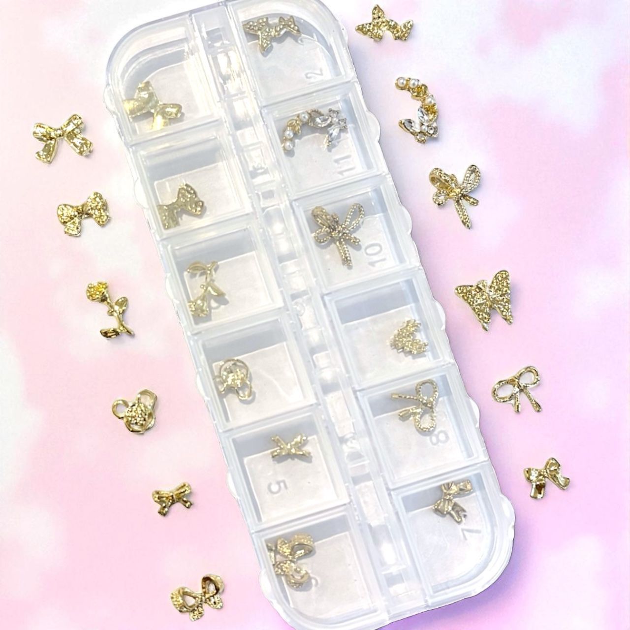 3D Golden Nail Art Charms