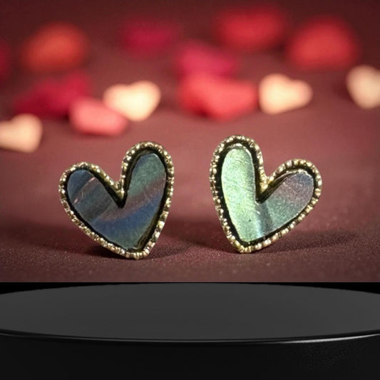 Heart Charm Pair (Dark Grey)