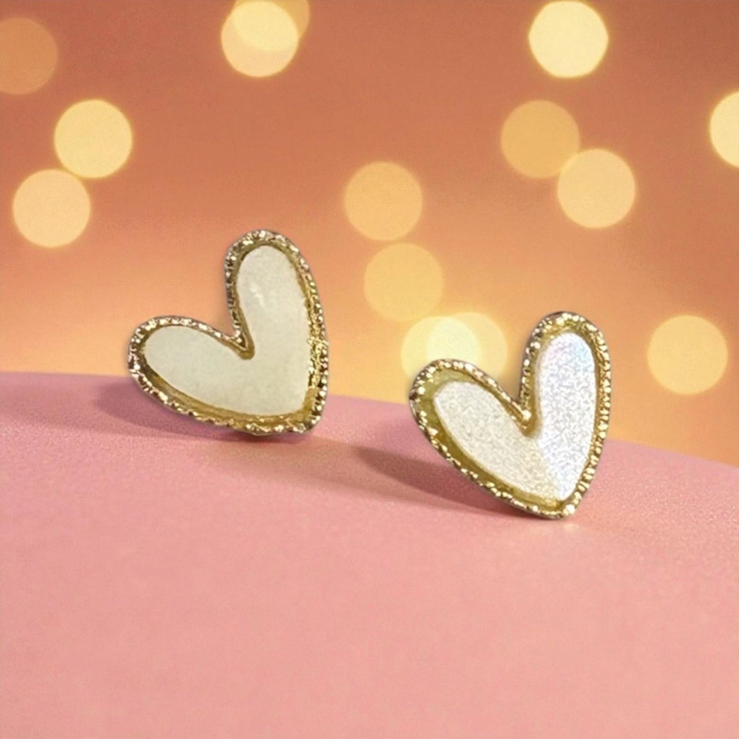 Heart Charm Pair (White)