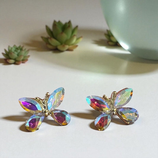 Crystal Butterfly Charm Pair (Holographic)