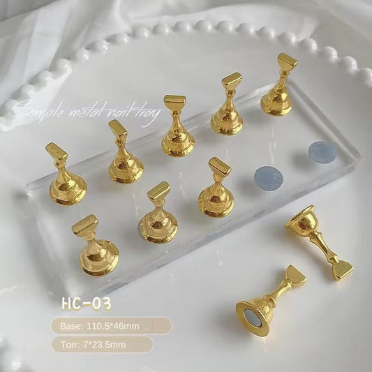 10pc Press On Magnet Stand- Hard Acrylic Body