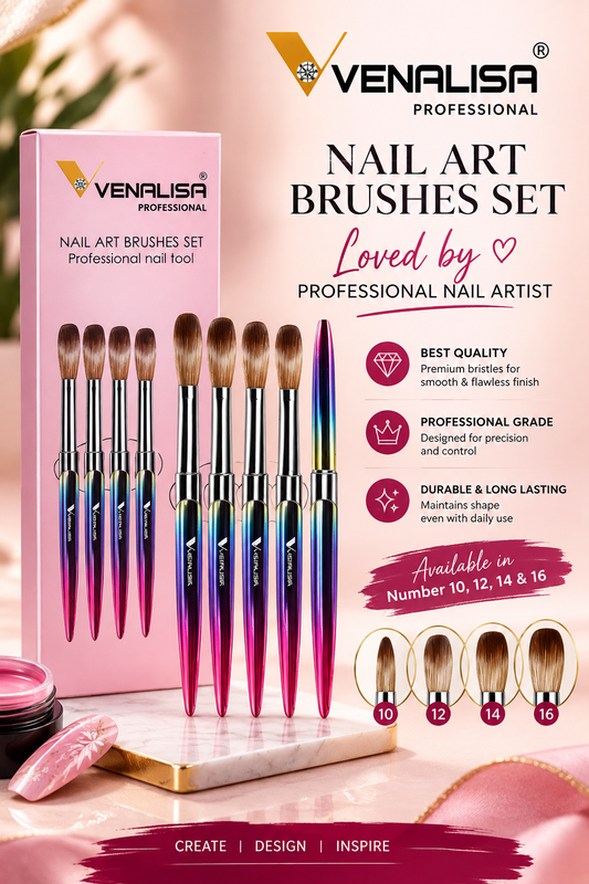 Venalisa 4pc Acrylic Brush Set- Fine Quality no 10,12,14 & 16
