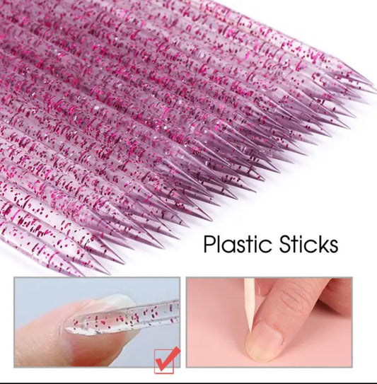 Crystal Plastic Cuticle Pusher 50pc Pack