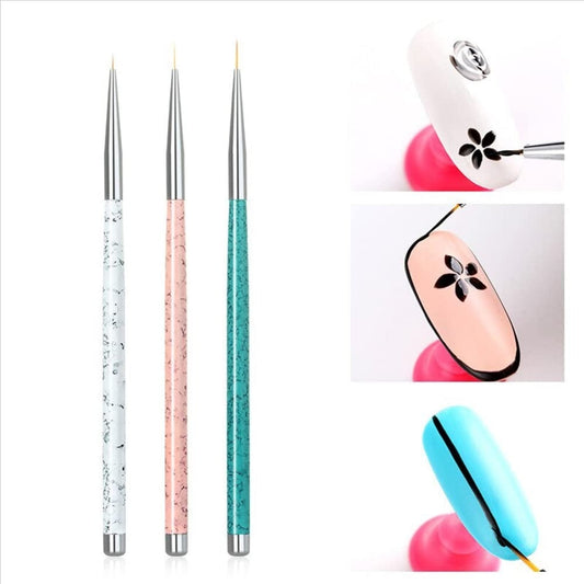 3pc Detailing Art Brush 0-00-000 Multicolored
