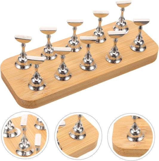 10pc Wooden Press On Magnet Stand