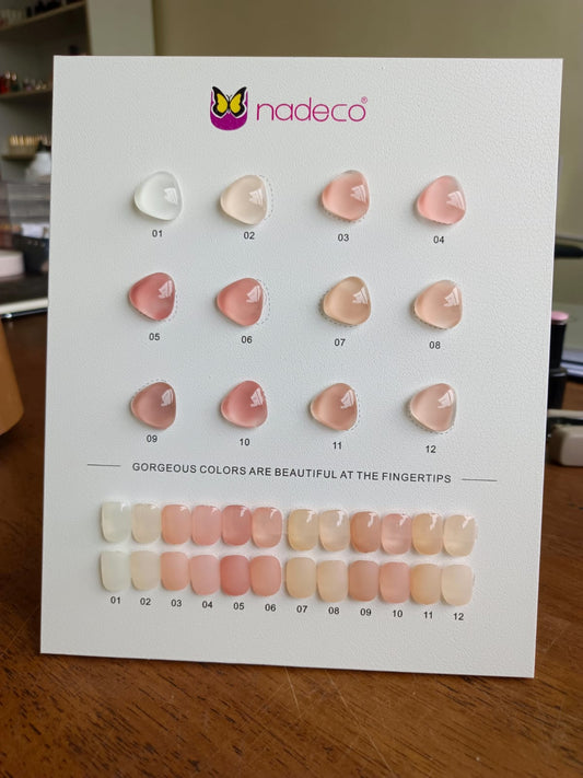 Nadeco French Base Gel Series - 12pc Set -15ML Gem