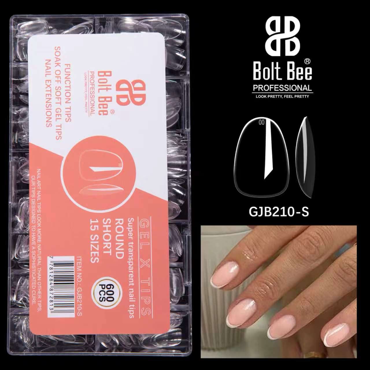 Boltbee Super Quality Soft Gel Tips- Box With 15 Size & 600pc