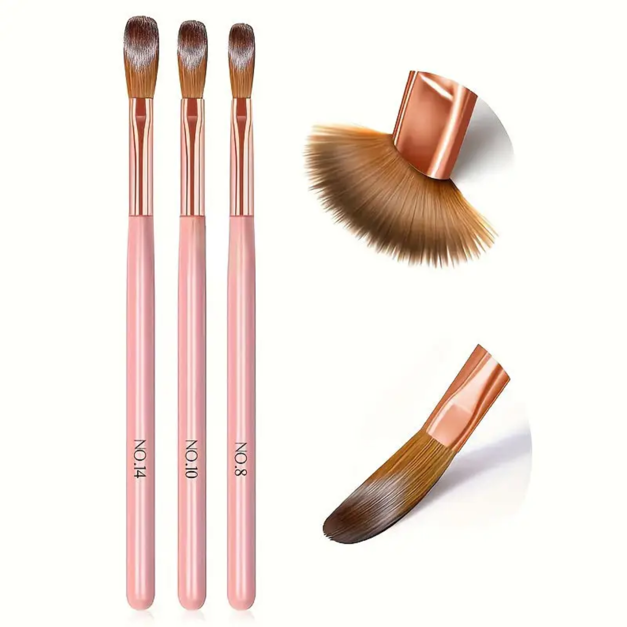3pc Acrylic Brush Set no 8,10 & 14