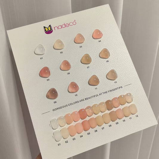 Nadeco French Base Gel Series - 12pc Set -15ML Gem