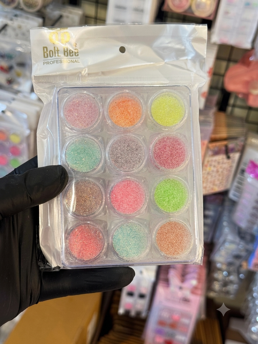 Sugar Glitter Powder 12 Pot Box High Quality