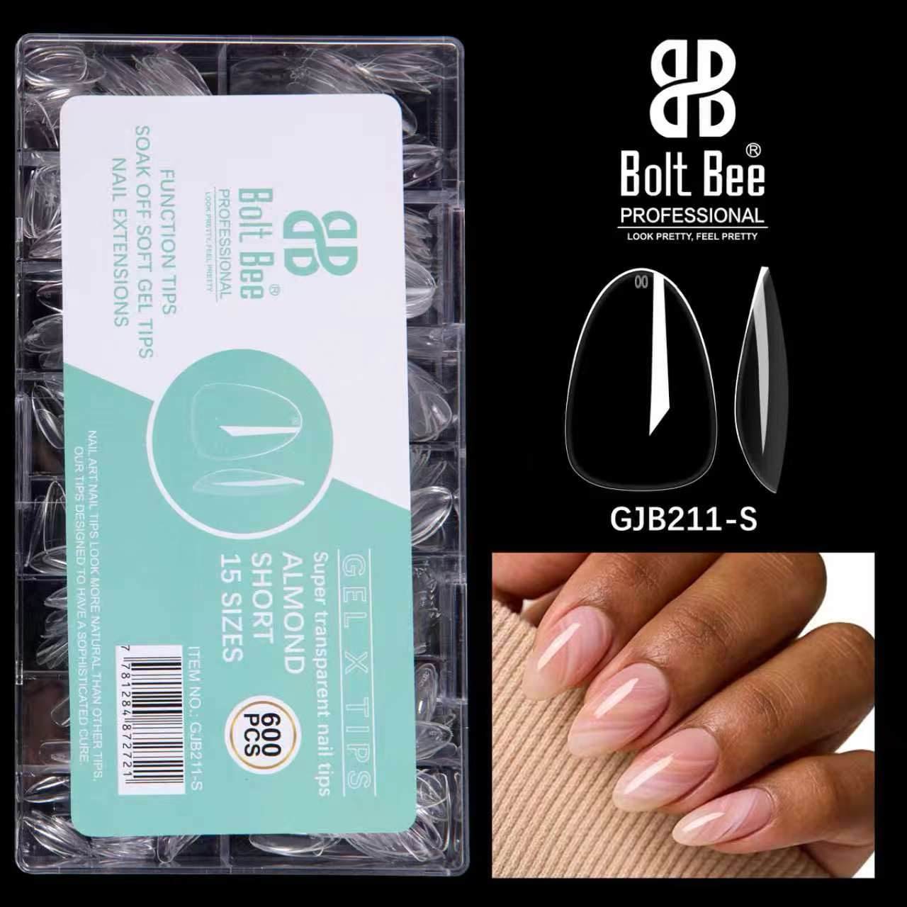 Boltbee Super Quality Soft Gel Tips- Box With 15 Size & 600pc