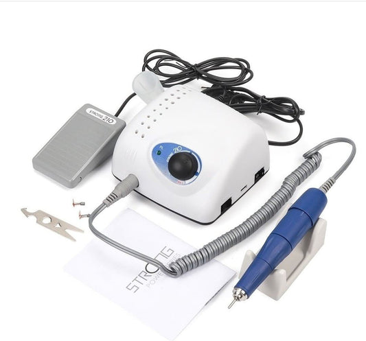 Strong 210 Nail Drill Machine Heavy Quality Professional Grade - 45000 RPM With Foot Press