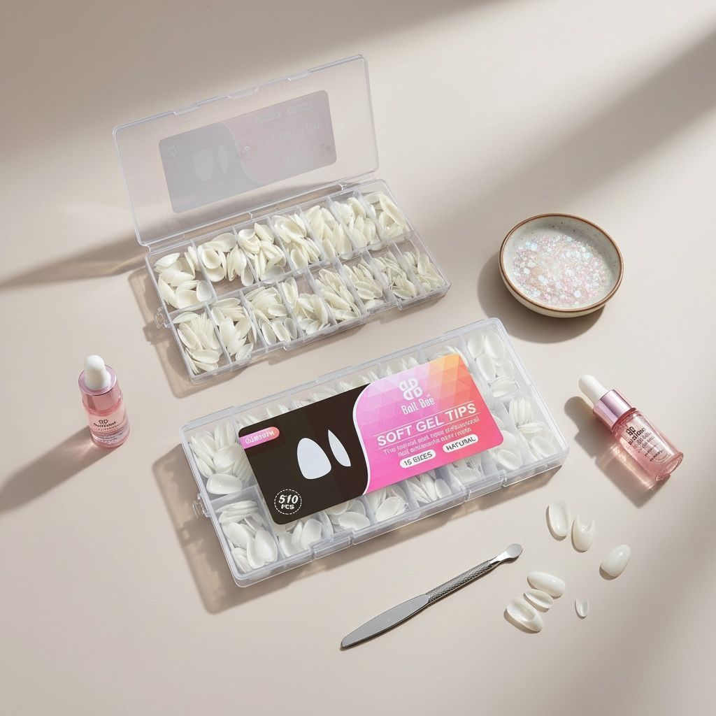 Boltbee Frosted Medium Almond Soft Gel Tip 510pc Box