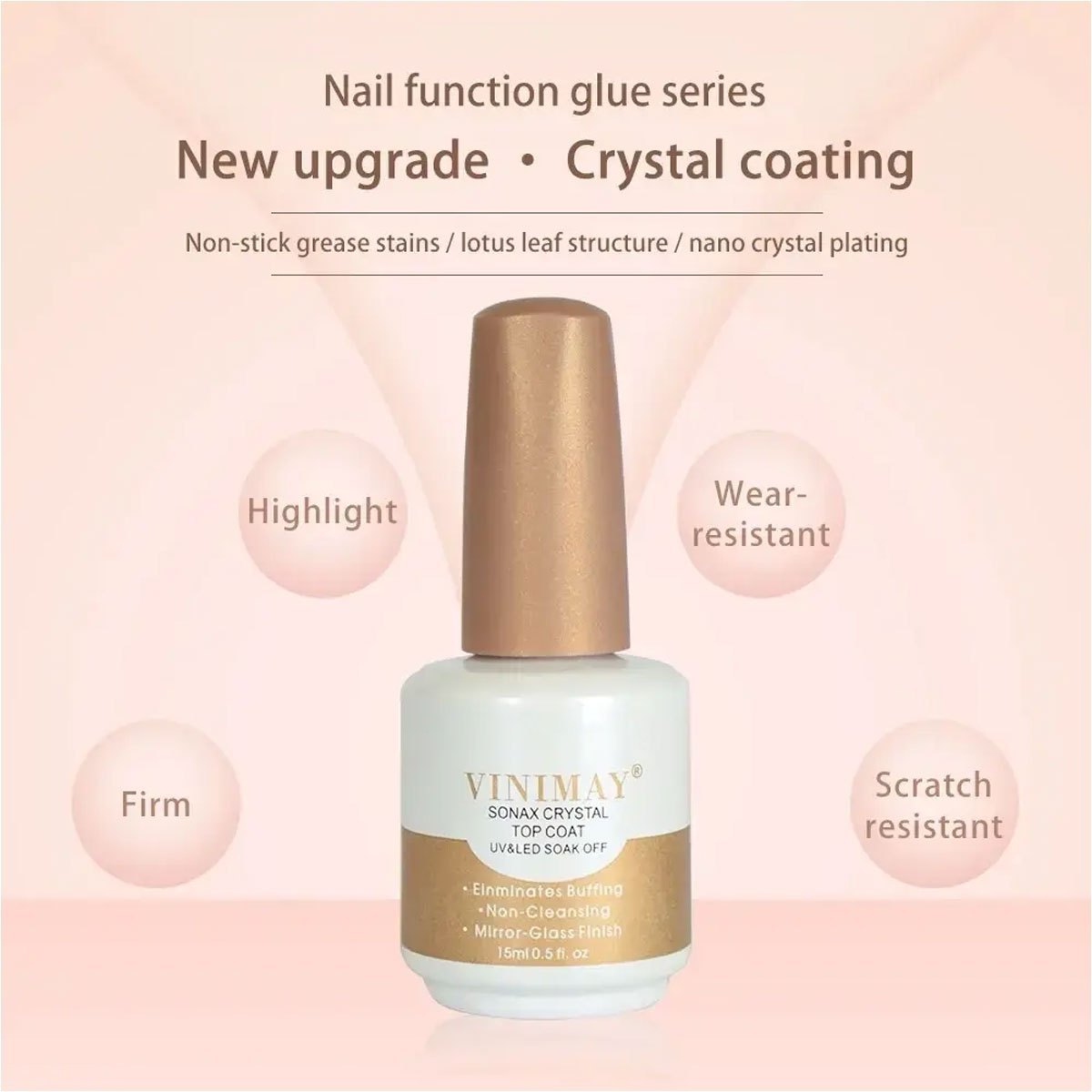 Vinimay Sonax Crystal Top Coat -15ML Superior Quality